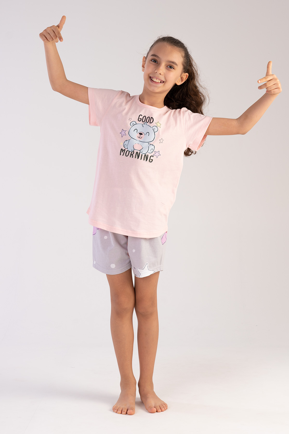 Kids' Girl Big Age Good Morning Short Set Kids' Girl Big Age Good Morning Short Set