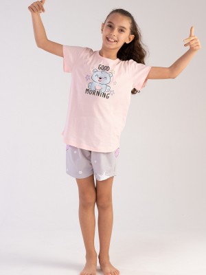 Kids' Girl Big Age Good Morning Short Set Kids' Girl Big Age Good Morning Short Set