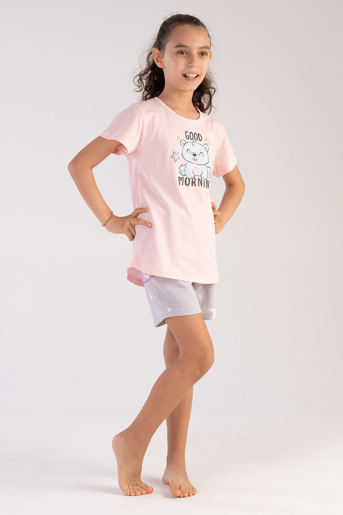 Kids' Girl Big Age Good Morning Short Set Kids' Girl Big Age Good Morning Short Set