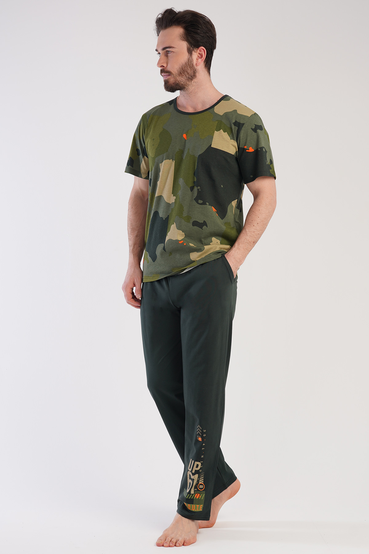 Man Big Size Camouflage Up Pyjama Set Man Big Size Camouflage Up Pyjama Set