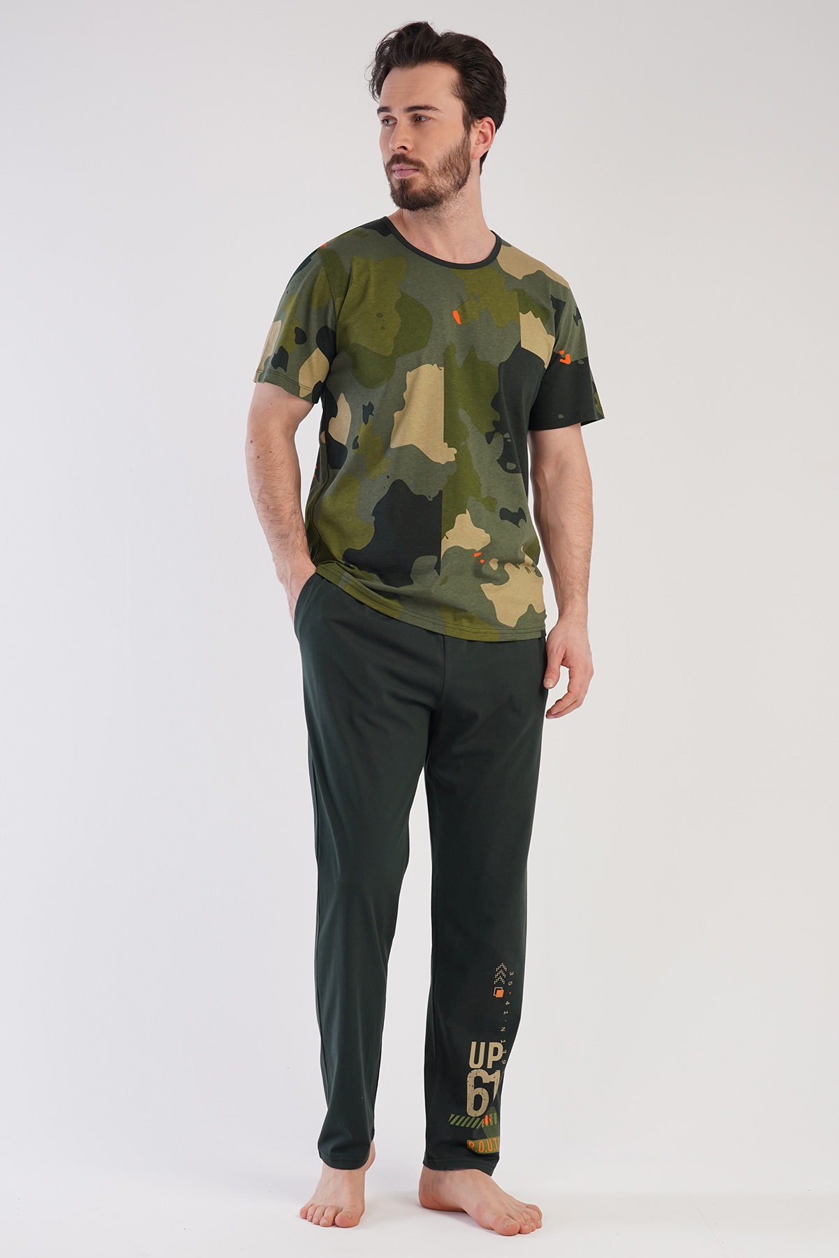 Man Big Size Camouflage Up Pyjama Set Man Big Size Camouflage Up Pyjama Set