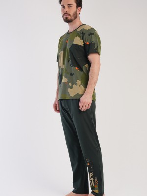 Man Big Size Camouflage Up Pyjama Set Man Big Size Camouflage Up Pyjama Set