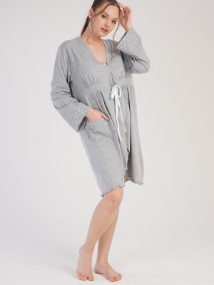 Woman Supreme Polka Dot Detail Pregnant Dressing Gown Woman Supreme Polka Dot Detail Pregnant Dressing Gown