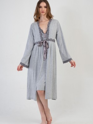 Woman Supreme Lace Detail Dressing Gown Set Woman Supreme Lace Detail Dressing Gown Set