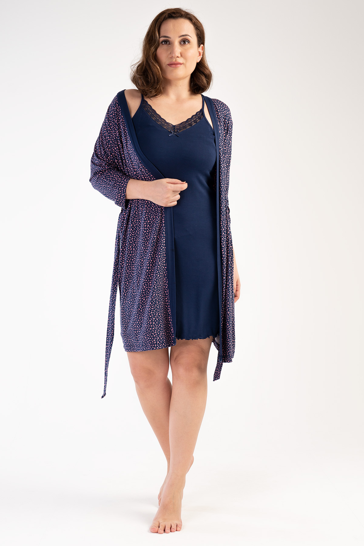 Woman Big Size Melody Dressing Gown Set Woman Big Size Melody Dressing Gown Set