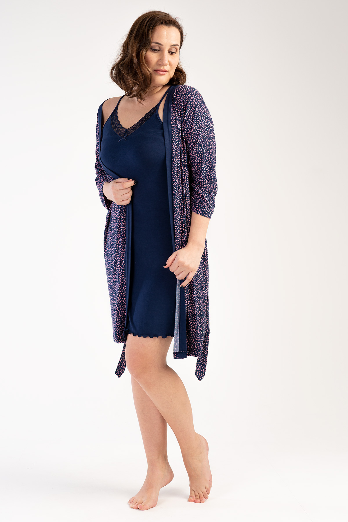 Woman Big Size Melody Dressing Gown Set Woman Big Size Melody Dressing Gown Set