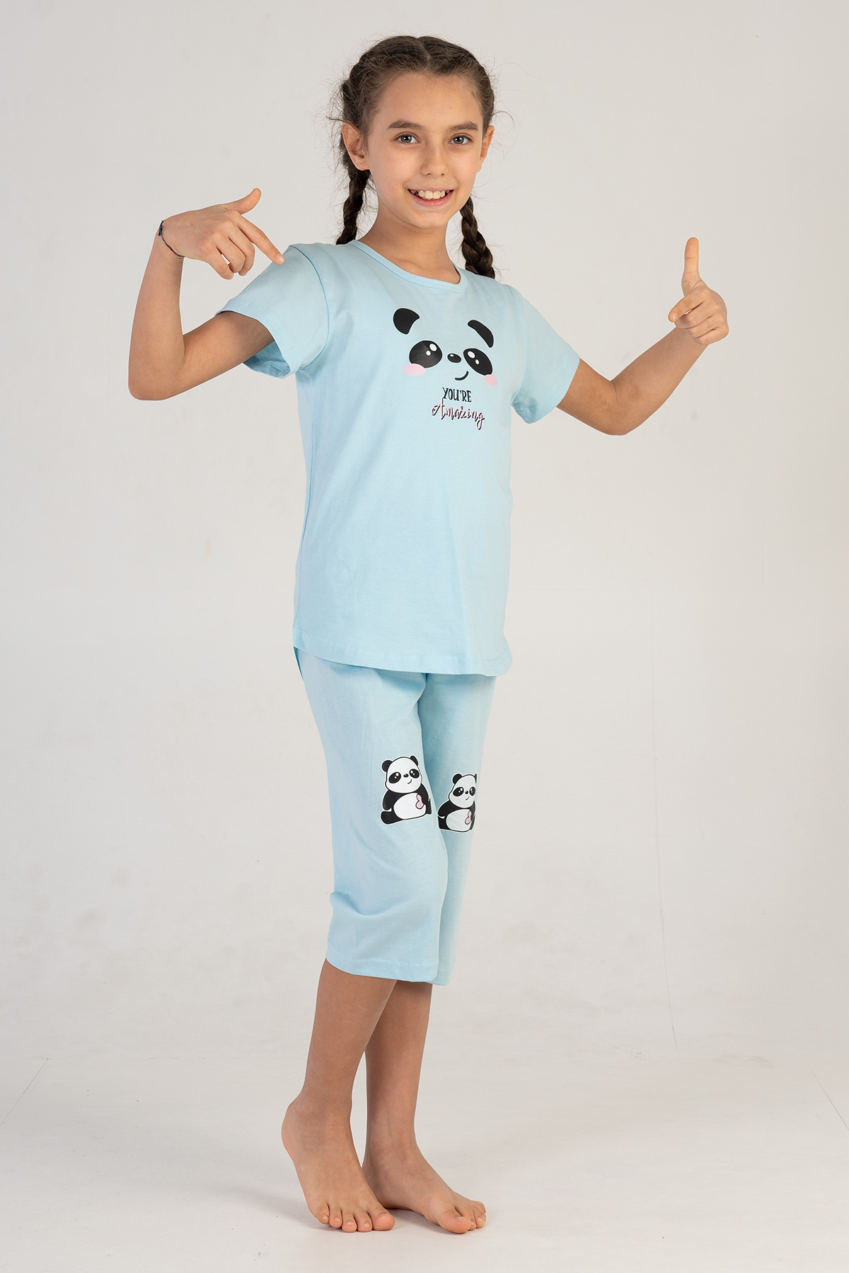Kids' Girl Cool Blue Capri Set Kids' Girl Cool Blue Capri Set