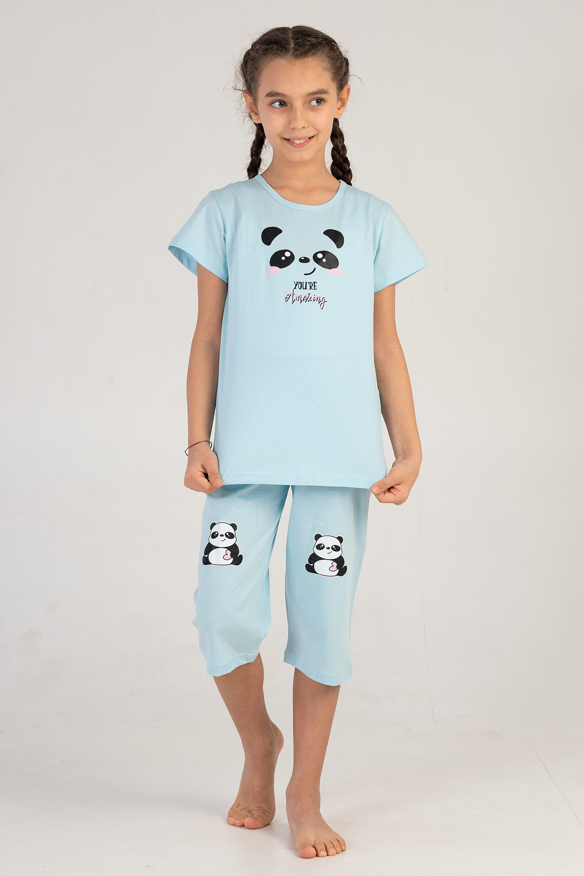 Kids' Girl Cool Blue Capri Set Kids' Girl Cool Blue Capri Set