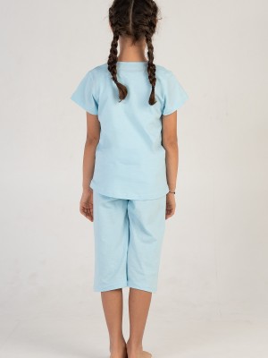 Kids' Girl Cool Blue Capri Set Kids' Girl Cool Blue Capri Set