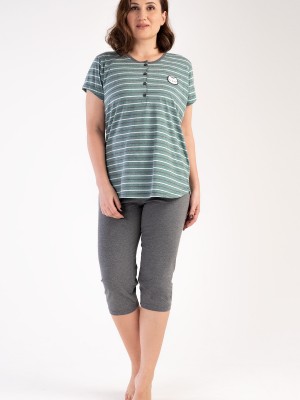 Woman Big Size Greenzone Capri Set Woman Big Size Greenzone Capri Set