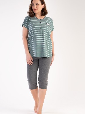 Woman Big Size Greenzone Capri Set Woman Big Size Greenzone Capri Set