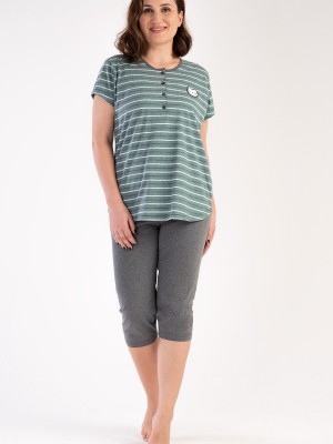 Woman Big Size Greenzone Capri Set Woman Big Size Greenzone Capri Set