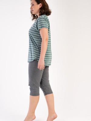 Woman Big Size Greenzone Capri Set Woman Big Size Greenzone Capri Set