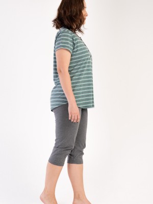 Woman Big Size Greenzone Capri Set Woman Big Size Greenzone Capri Set