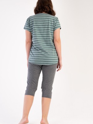 Woman Big Size Greenzone Capri Set Woman Big Size Greenzone Capri Set