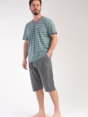 Man XXL Greenzone V Neck Capri Set Man XXL Greenzone V Neck Capri Set
