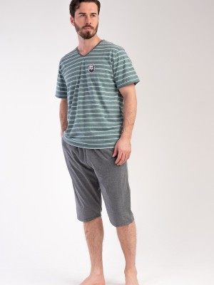 Man XXL Greenzone V Neck Capri Set Man XXL Greenzone V Neck Capri Set