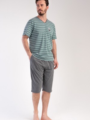 Man XXL Greenzone V Neck Capri Set Man XXL Greenzone V Neck Capri Set
