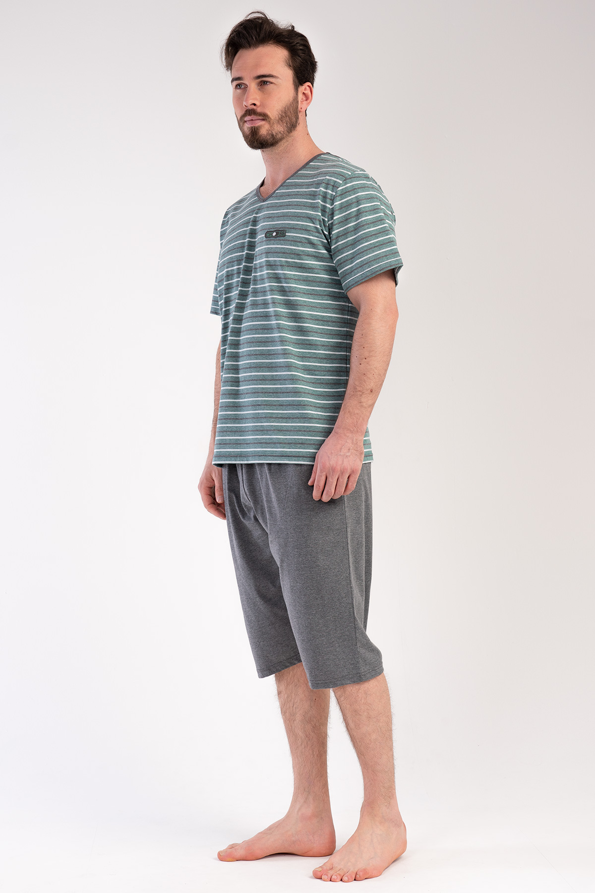 Man Greenzone V Neck Capri Set Man Greenzone V Neck Capri Set