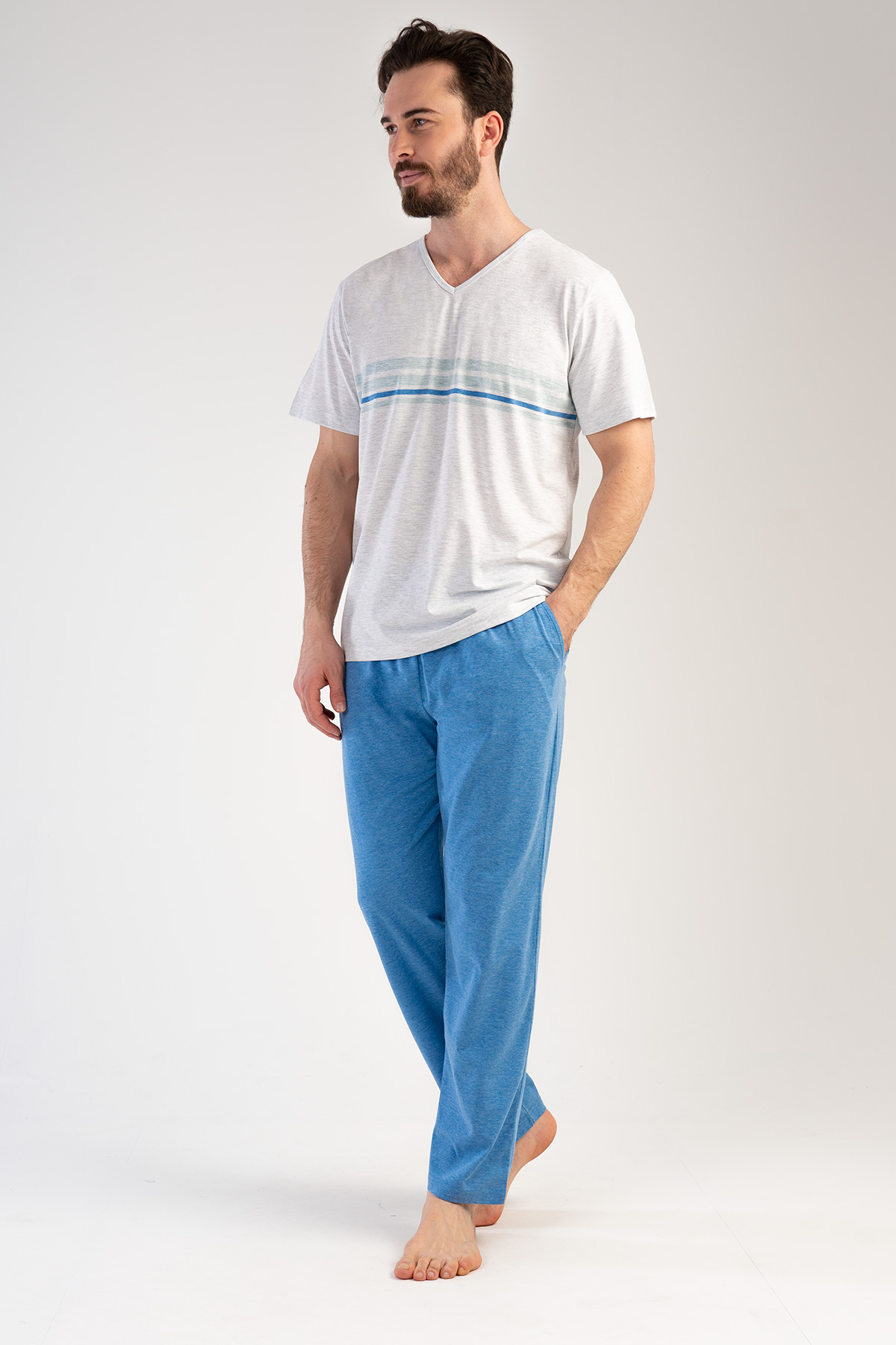 Man Supreme V Neck Pyjama Set Man Supreme V Neck Pyjama Set