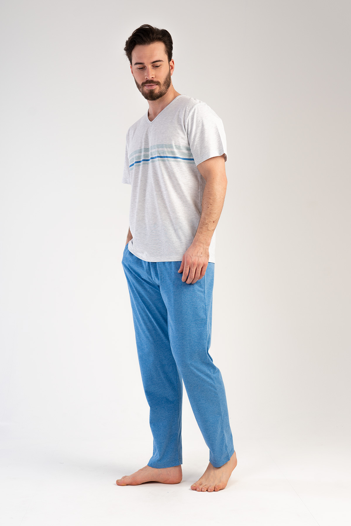 Man Supreme V Neck Pyjama Set Man Supreme V Neck Pyjama Set