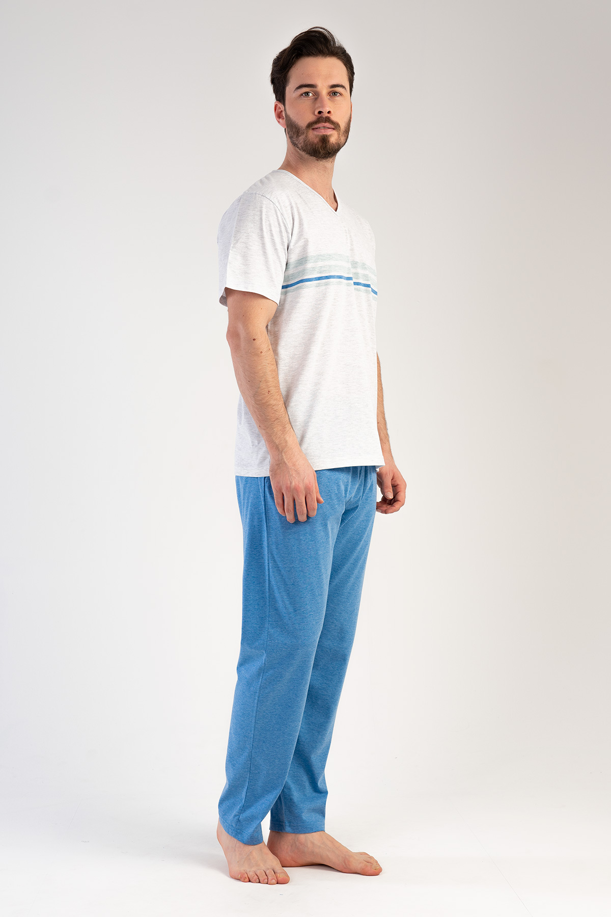 Man Supreme V Neck Pyjama Set Man Supreme V Neck Pyjama Set