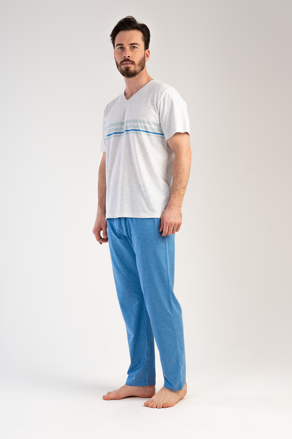 Man Supreme V Neck Pyjama Set Man Supreme V Neck Pyjama Set