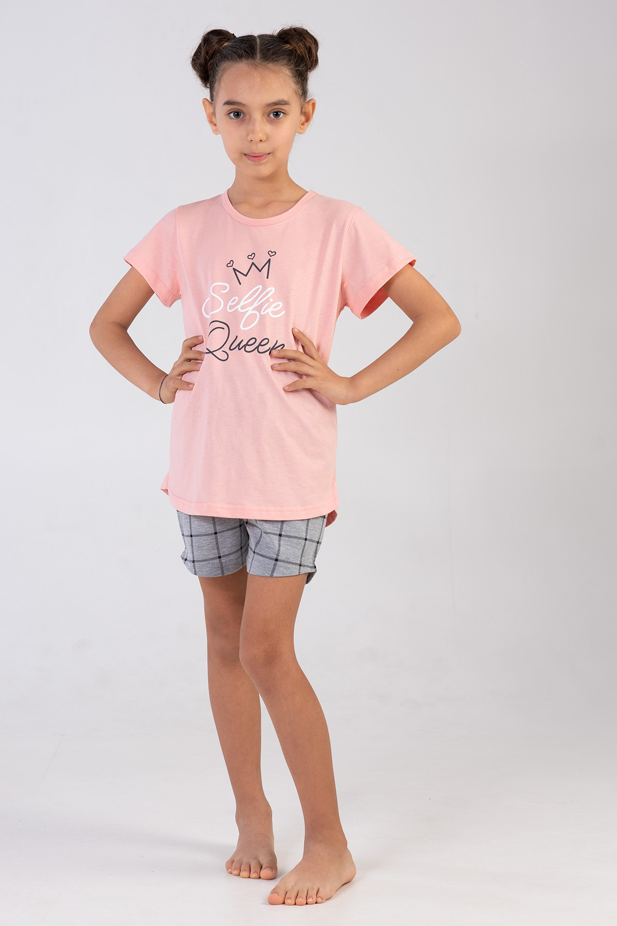 Kids' Girl Big Age Selfie Queen Short Set Kids' Girl Big Age Selfie Queen Short Set