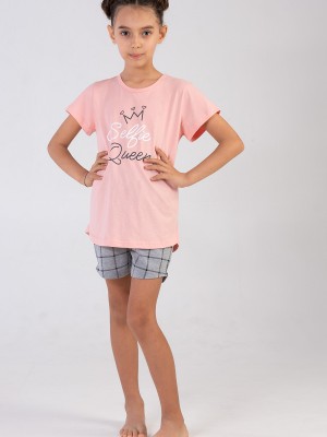 Kids' Girl Big Age Selfie Queen Short Set Kids' Girl Big Age Selfie Queen Short Set