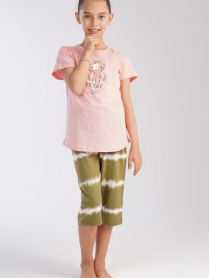 Kids' Girl Supreme Peach Capri Set Kids' Girl Supreme Peach Capri Set