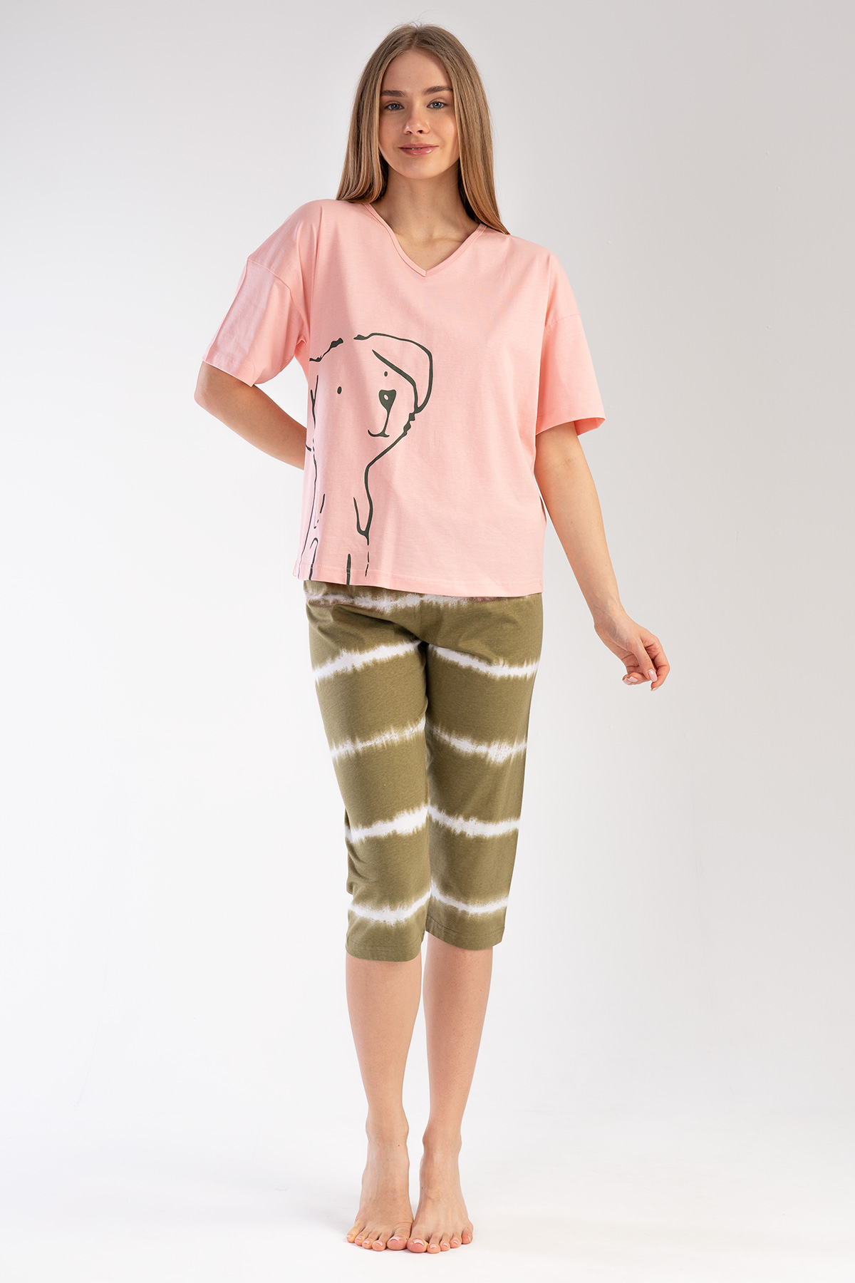 Woman Supreme Peach Capri Set Woman Supreme Peach Capri Set