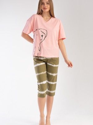 Woman Supreme Peach Capri Set Woman Supreme Peach Capri Set