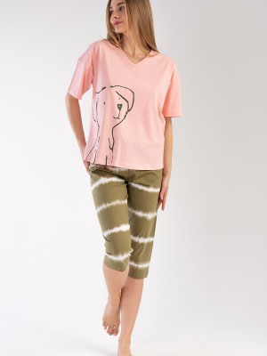 Woman Supreme Peach Capri Set Woman Supreme Peach Capri Set