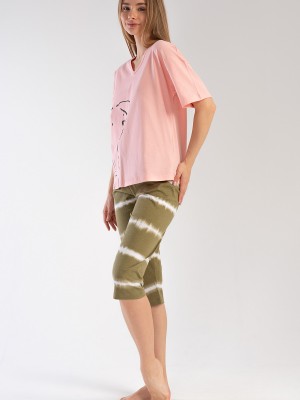Woman Supreme Peach Capri Set Woman Supreme Peach Capri Set