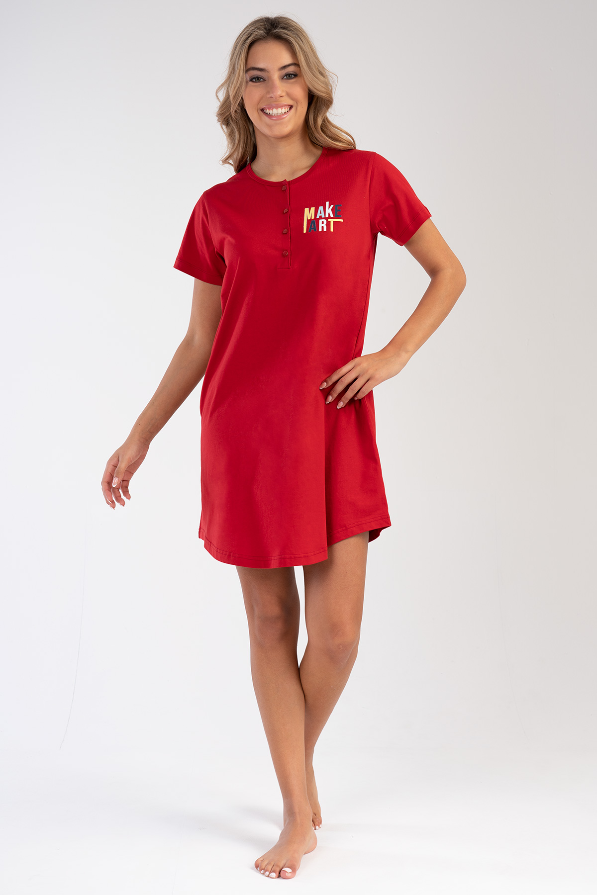 Woman Red Art Tunic Woman Red Art Tunic