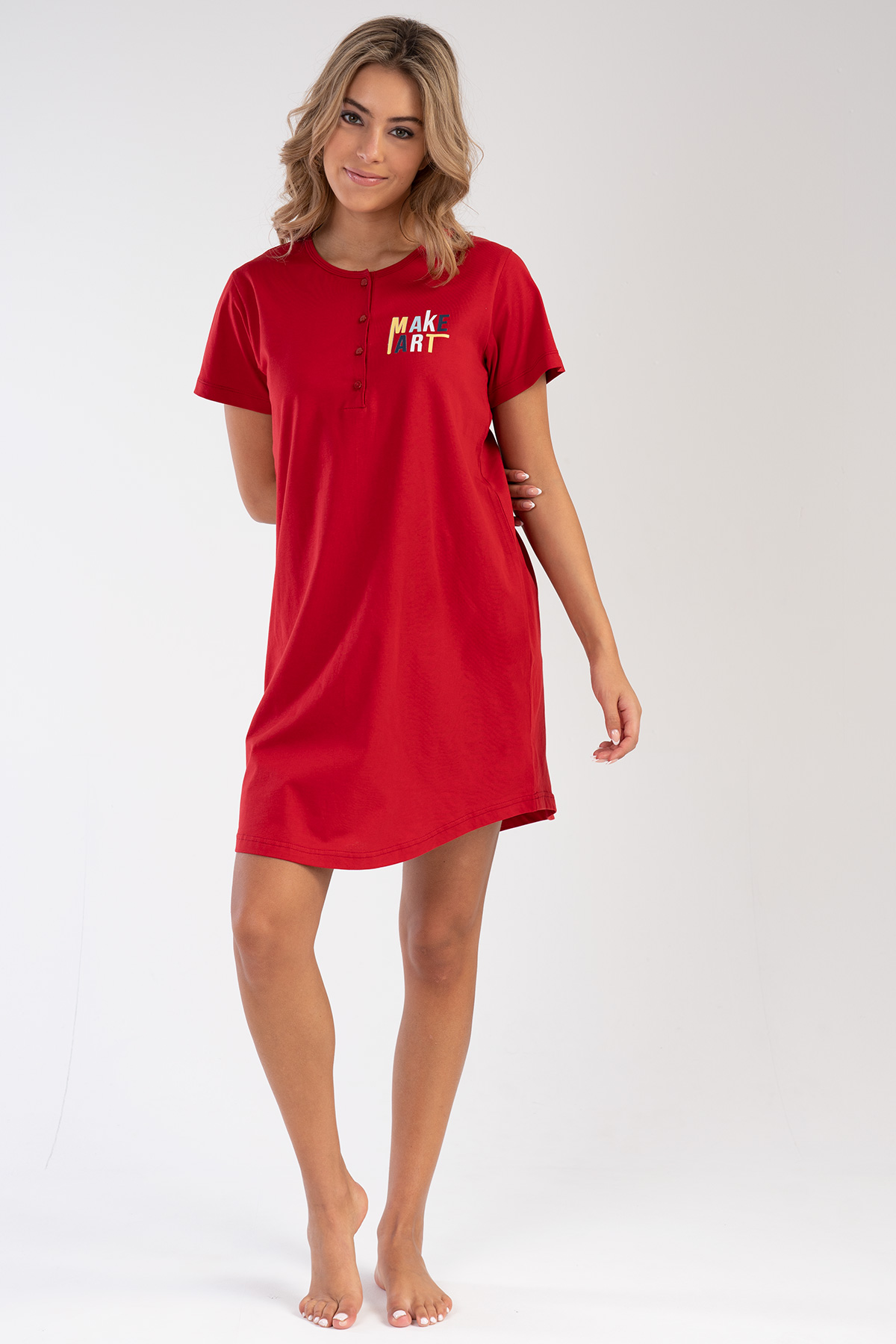 Woman Red Art Tunic Woman Red Art Tunic