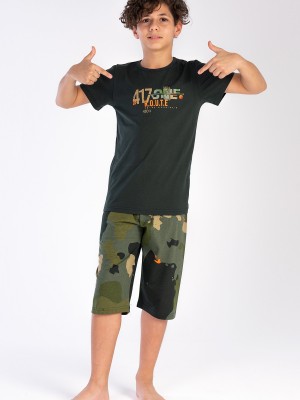 Kids' Boy Camouflage Posy Green Capri Set Kids' Boy Camouflage Posy Green Capri Set