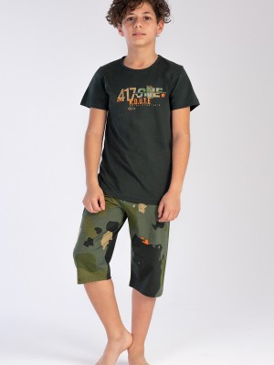 Kids' Boy Camouflage Posy Green Capri Set Kids' Boy Camouflage Posy Green Capri Set