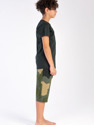 Kids' Boy Camouflage Posy Green Capri Set Kids' Boy Camouflage Posy Green Capri Set