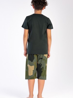 Kids' Boy Camouflage Posy Green Capri Set Kids' Boy Camouflage Posy Green Capri Set