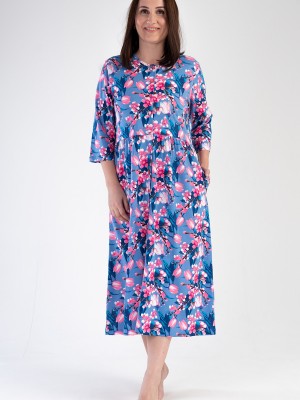 Woman Modal Big Size Denim Poor Sleeve Dress Woman Modal Big Size Denim Poor Sleeve Dress