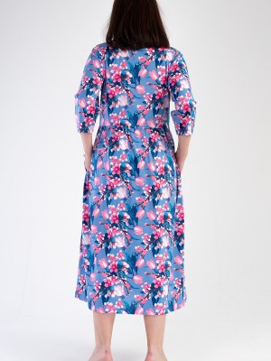 Woman Modal Big Size Denim Poor Sleeve Dress Woman Modal Big Size Denim Poor Sleeve Dress