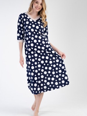 Woman Modal Indigo V Neck Pocket Detail Dress Woman Modal Indigo V Neck Pocket Detail Dress