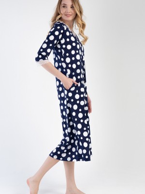 Woman Modal Indigo V Neck Pocket Detail Dress Woman Modal Indigo V Neck Pocket Detail Dress