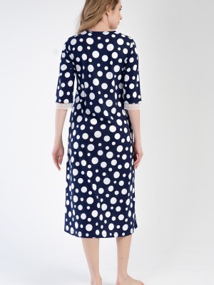 Woman Modal Indigo V Neck Pocket Detail Dress Woman Modal Indigo V Neck Pocket Detail Dress