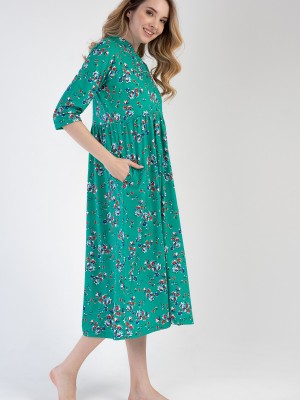 Woman Modal Green Pocket Detail Dress Woman Modal Green Pocket Detail Dress