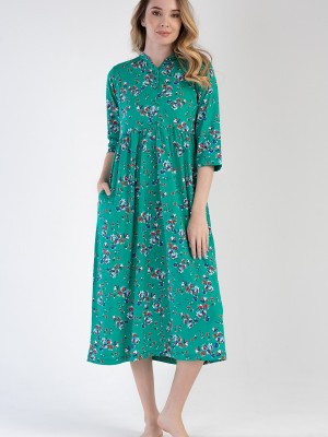 Woman Modal Green Pocket Detail Dress Woman Modal Green Pocket Detail Dress