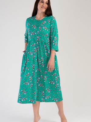 Woman Modal Big Size Green Pocket Detail Dress Woman Modal Big Size Green Pocket Detail Dress