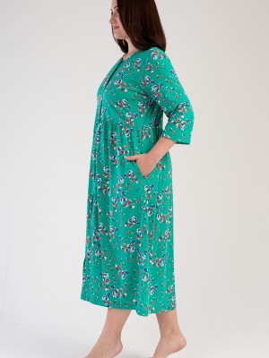 Woman Modal Big Size Green Pocket Detail Dress Woman Modal Big Size Green Pocket Detail Dress