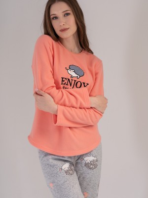 Woman Salmon Enjoy Pyjama Set Woman Salmon Enjoy Pyjama Set